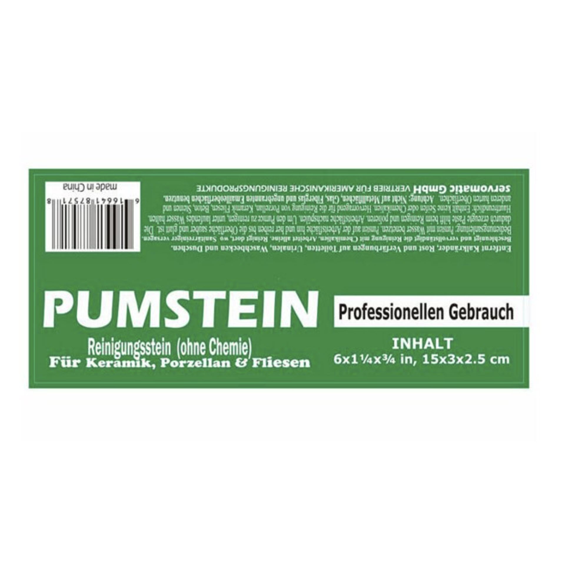 Pumie Scouring Stick / Pumstein Reinigungsstein ca. 30 Gramm für Keramik, Porzellan und Fliesen - ohne Chemie