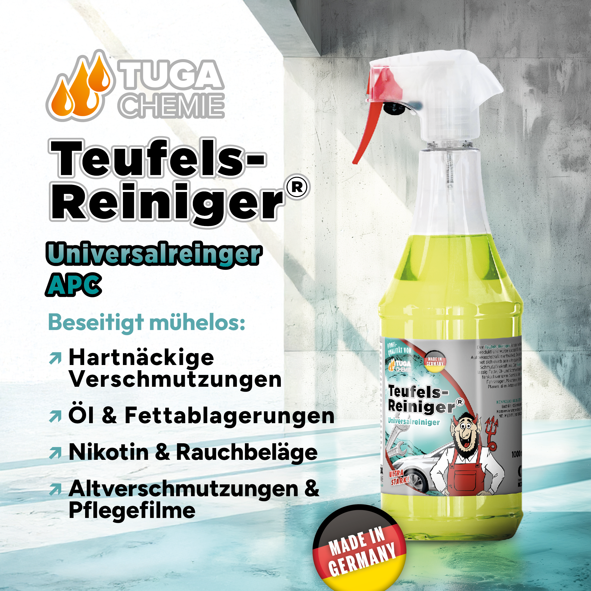 TUGA Chemie Teufels-Reiniger® Industriereiniger / Universalreiniger – 1 L / 5 L