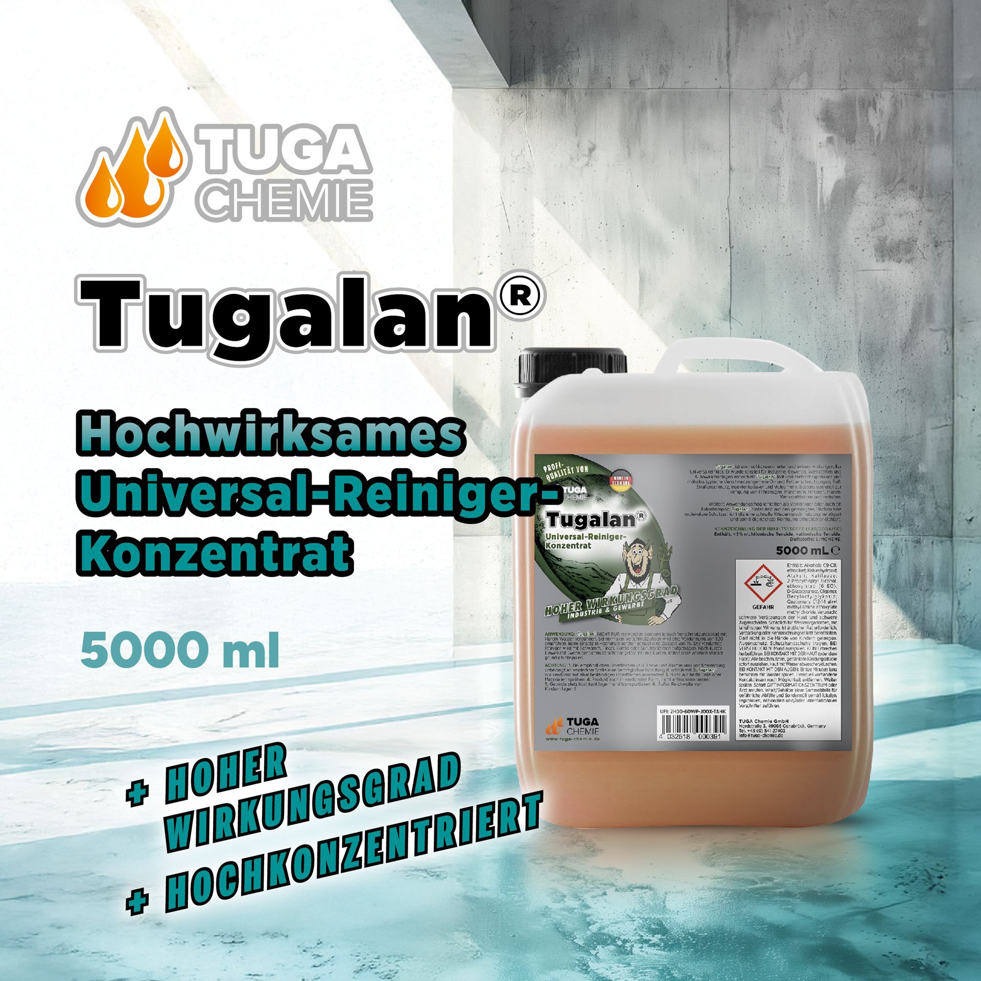 TUGA Chemie Tugalan® Universalreiniger-Konzentrat – 5 Liter