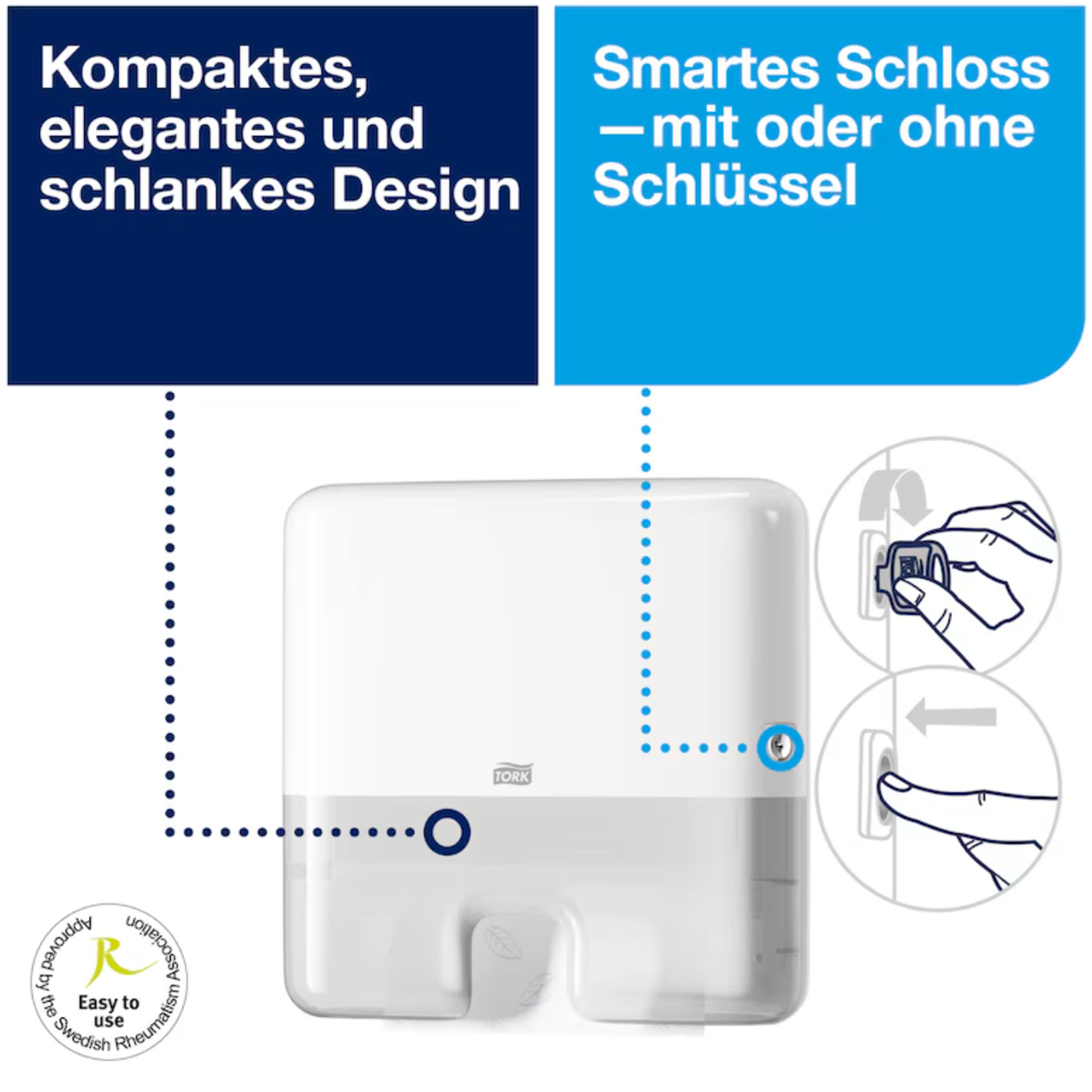 * Tork Xpress® Mini Spender für Multifold-Handtücher Weiß H2 - 552100