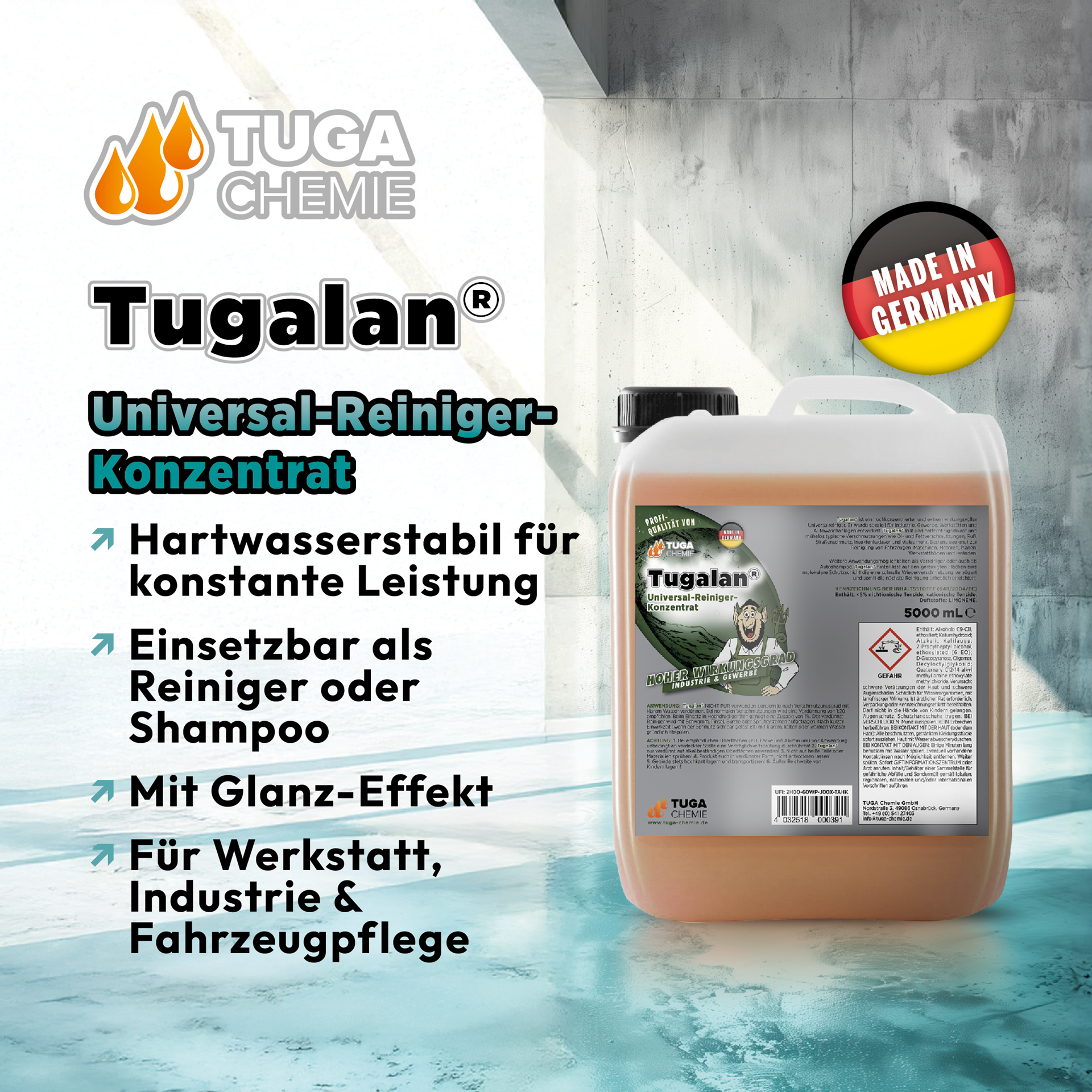 TUGA Chemie Tugalan® Universalreiniger-Konzentrat – 5 Liter
