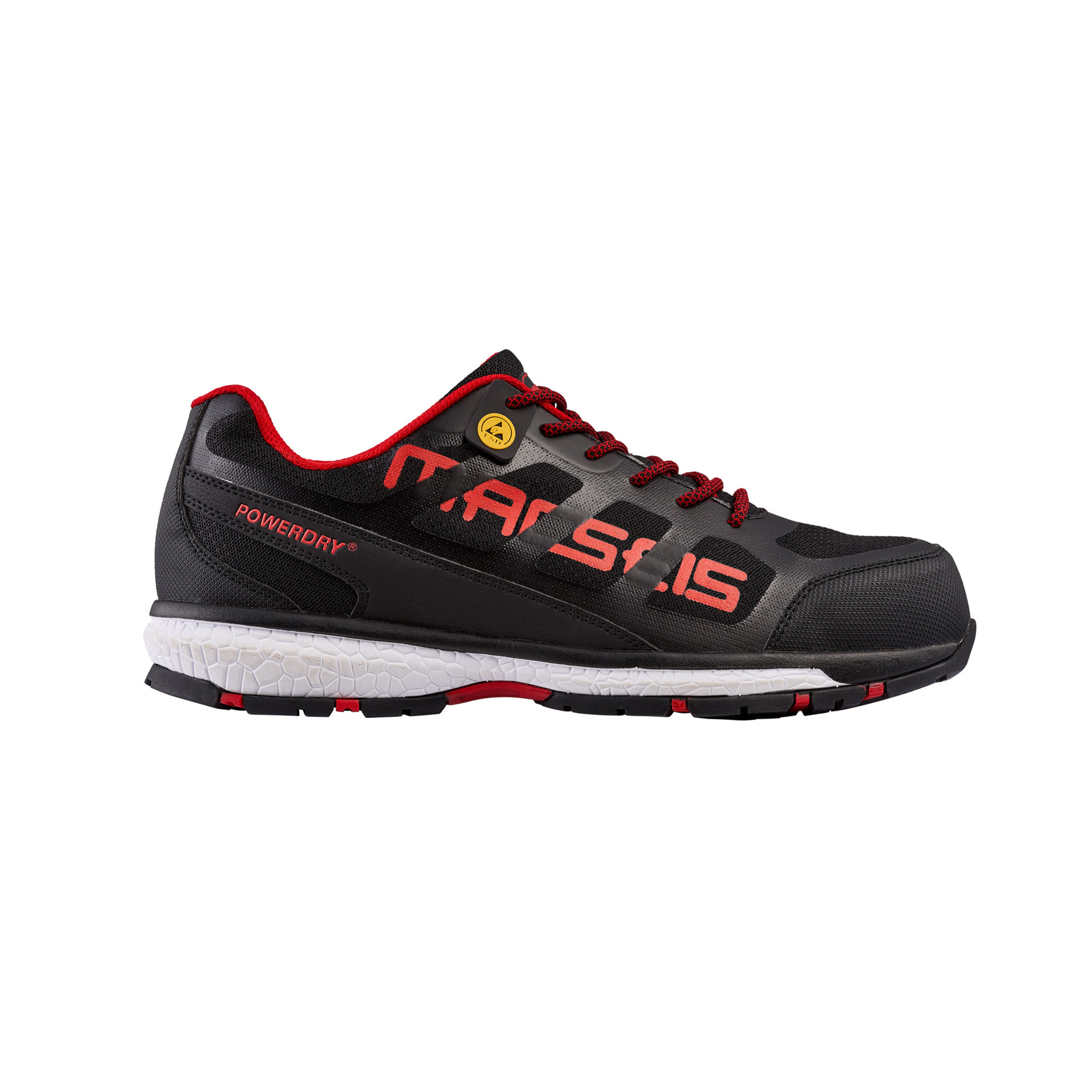 MACSEIS® Sicherheitshalbschuhe S1P "MACTRONIC" ESD Powerdry schwarz/rot