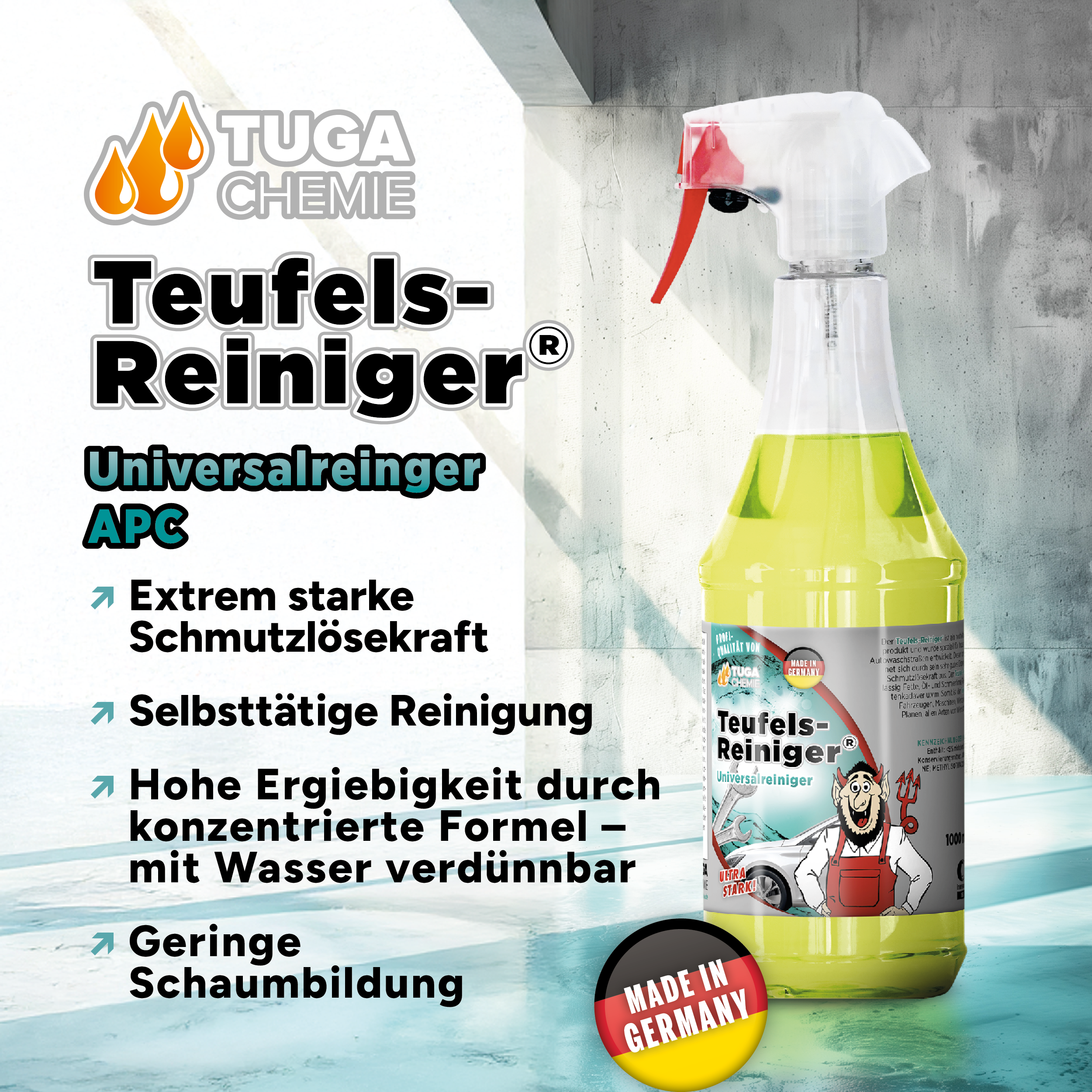 TUGA Chemie Teufels-Reiniger® Industriereiniger / Universalreiniger – 1 L / 5 L
