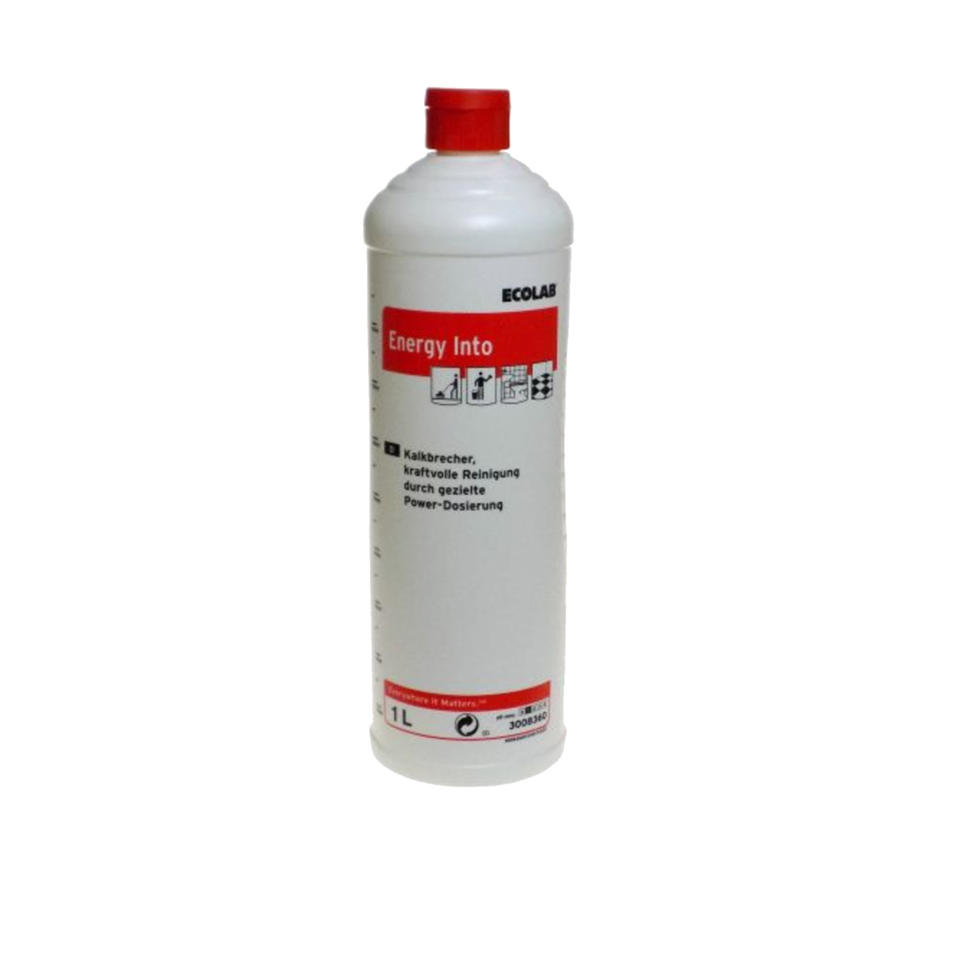 ECOLAB Energy-Into® Sanitärreiniger & Kalkbrecher - 1 Liter Rundflasche