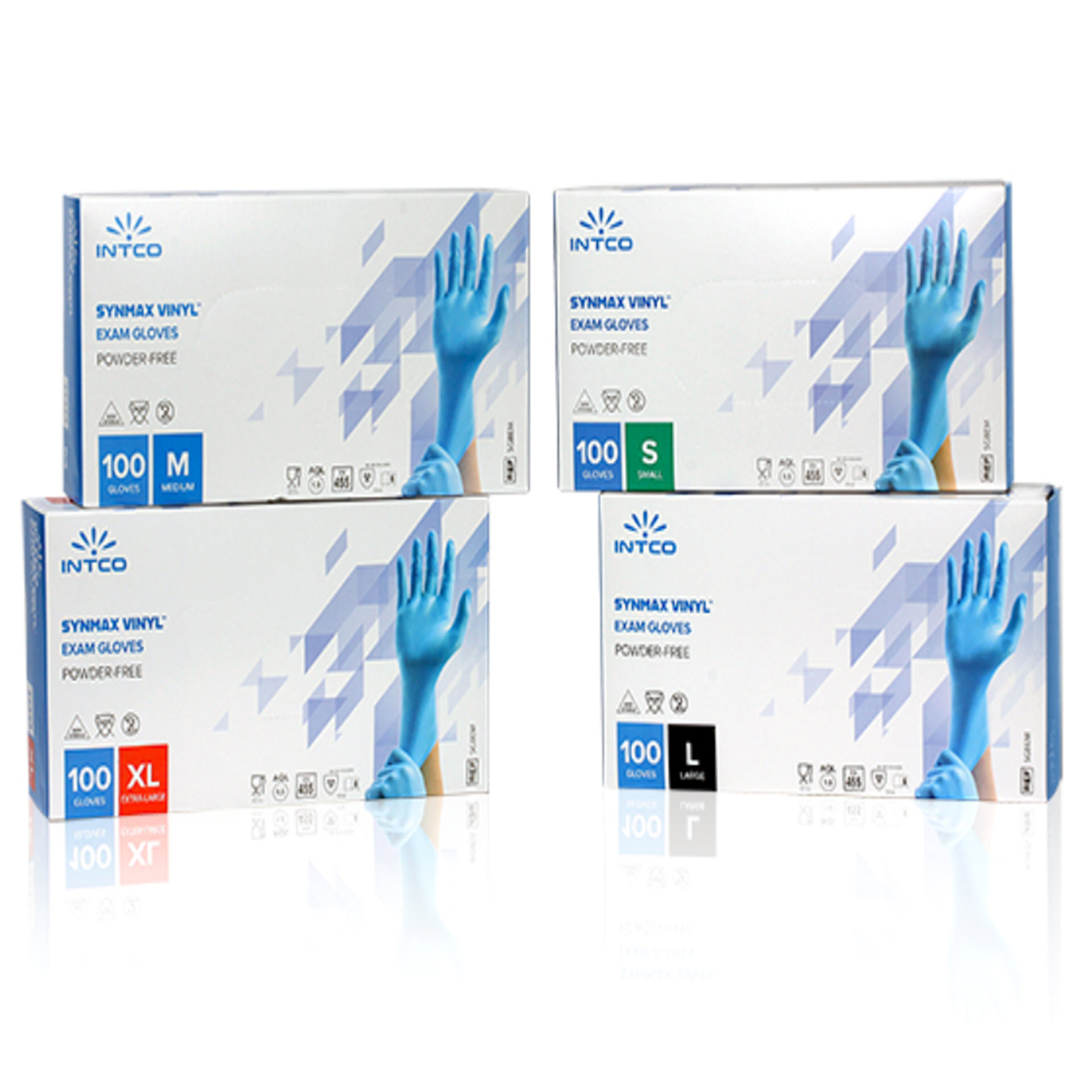 Intco Synmax medizinische Einmalhandschuhe blau - 100 Stk je Box, puderfrei / CE & FDA zertifiziert