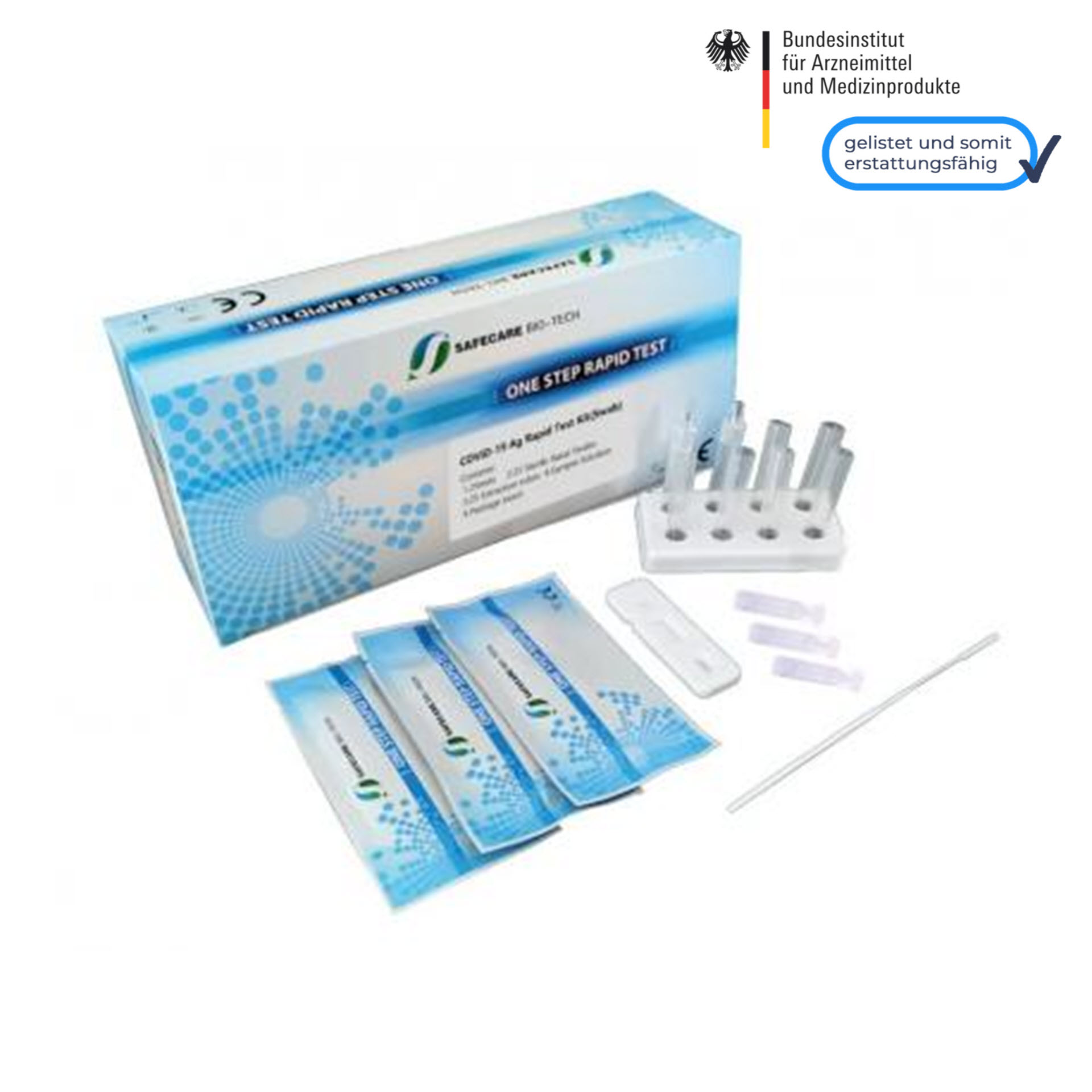 Safecare Bio-Tech Covid-19 Antigen-Schnelltestkit (Swab) "Nasenabstrich" - Corona-Schnelltest "Fachpersonal"