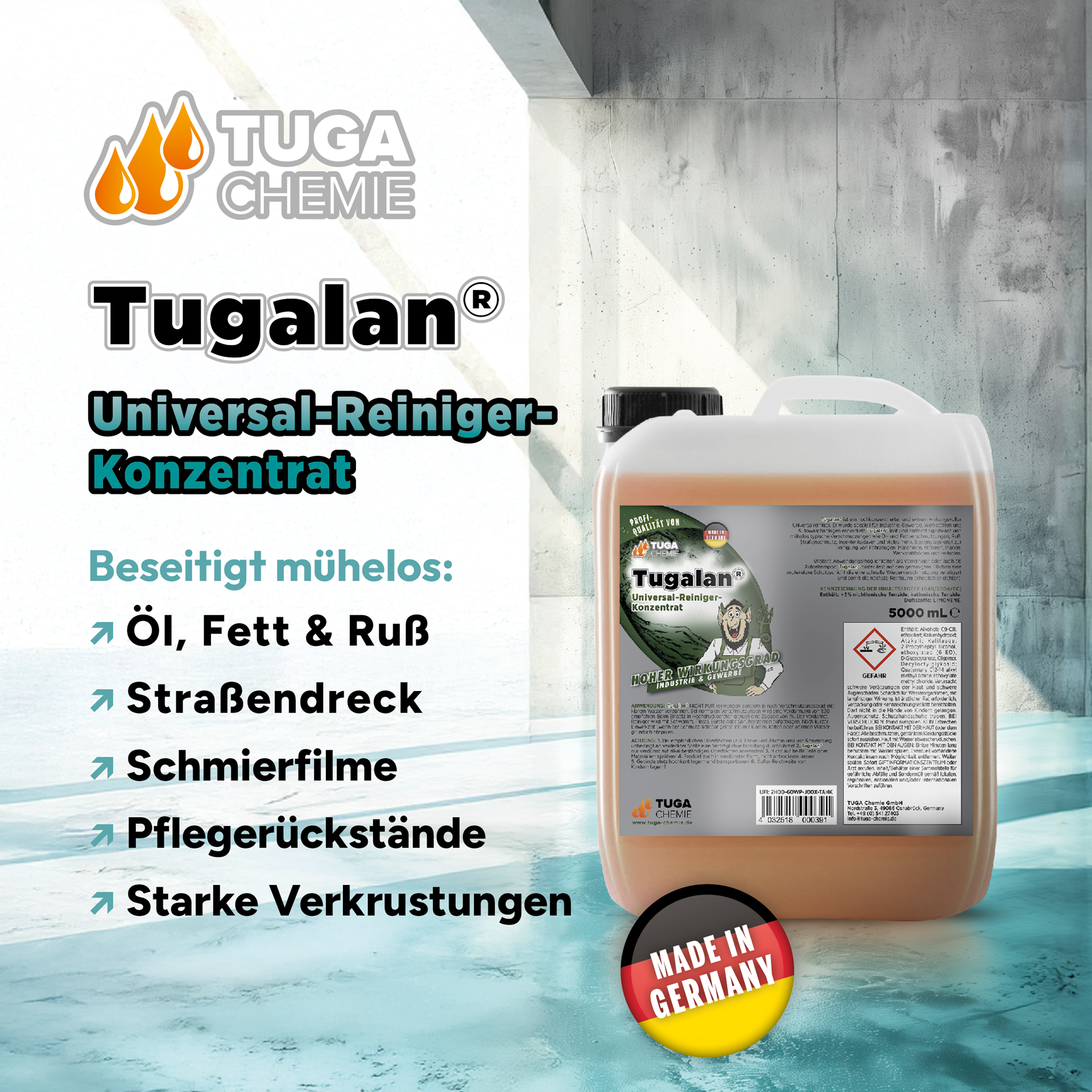 TUGA Chemie Tugalan® Universalreiniger-Konzentrat – 5 Liter