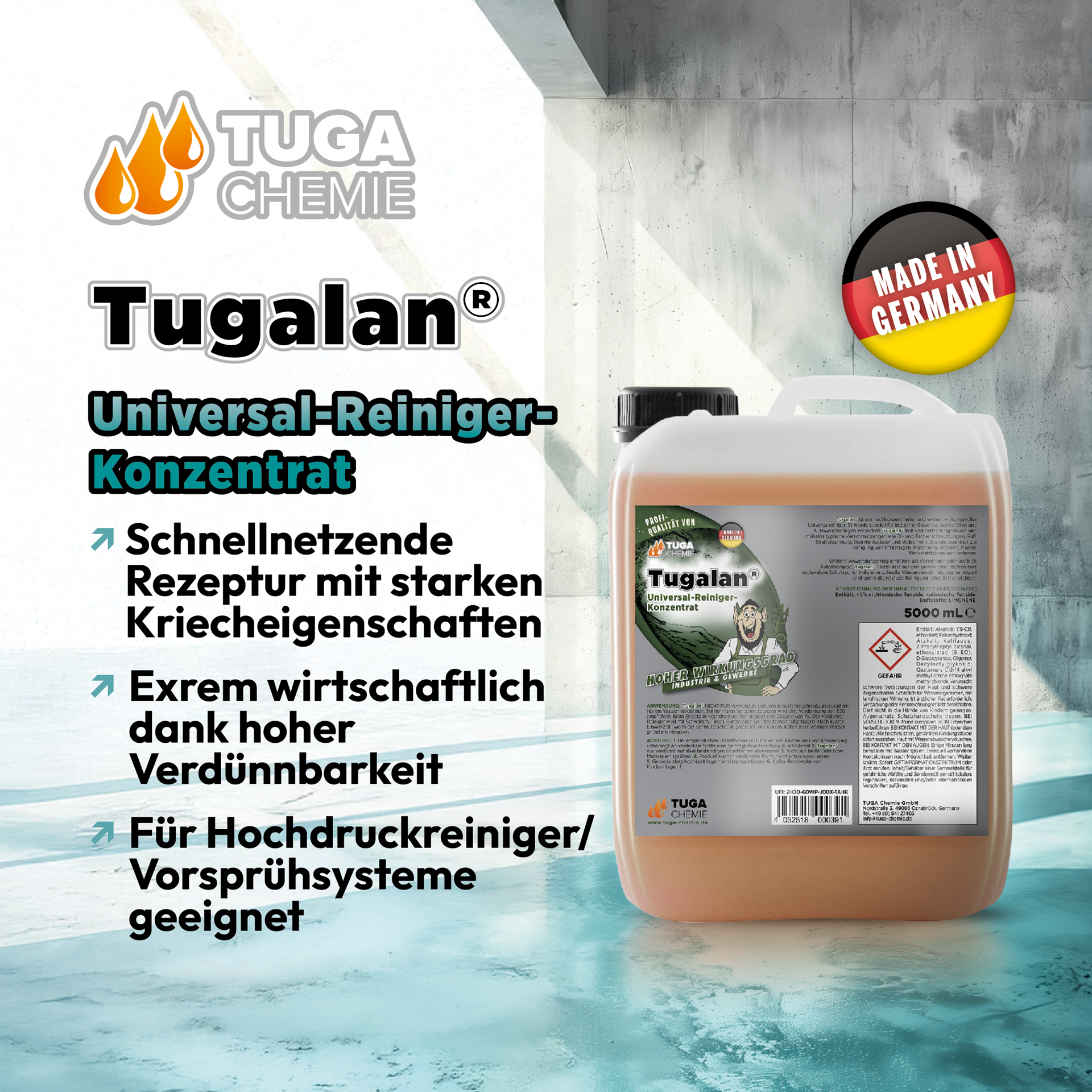 TUGA Chemie Tugalan® Universalreiniger-Konzentrat – 5 Liter