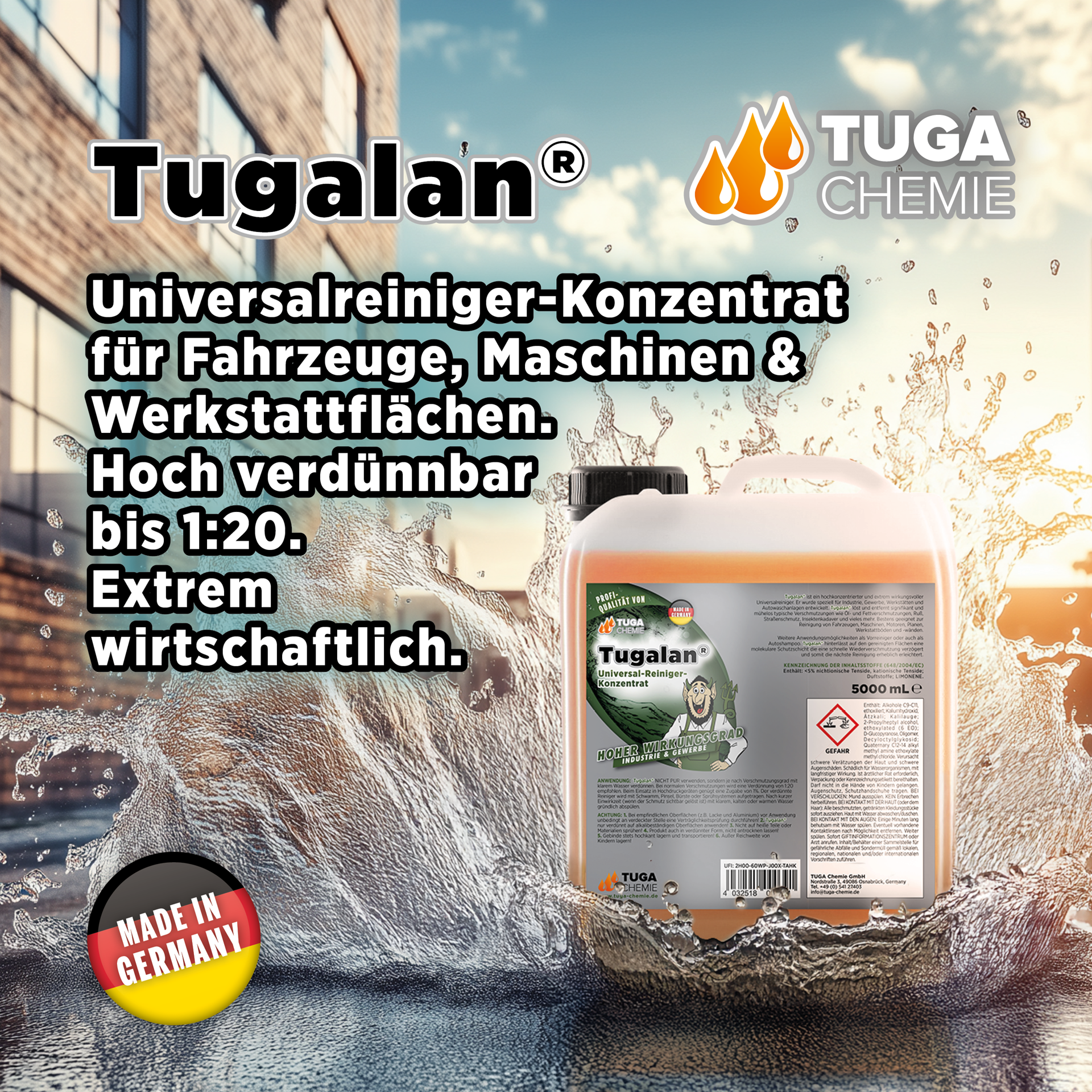TUGA Chemie Tugalan® Universalreiniger-Konzentrat – 5 Liter