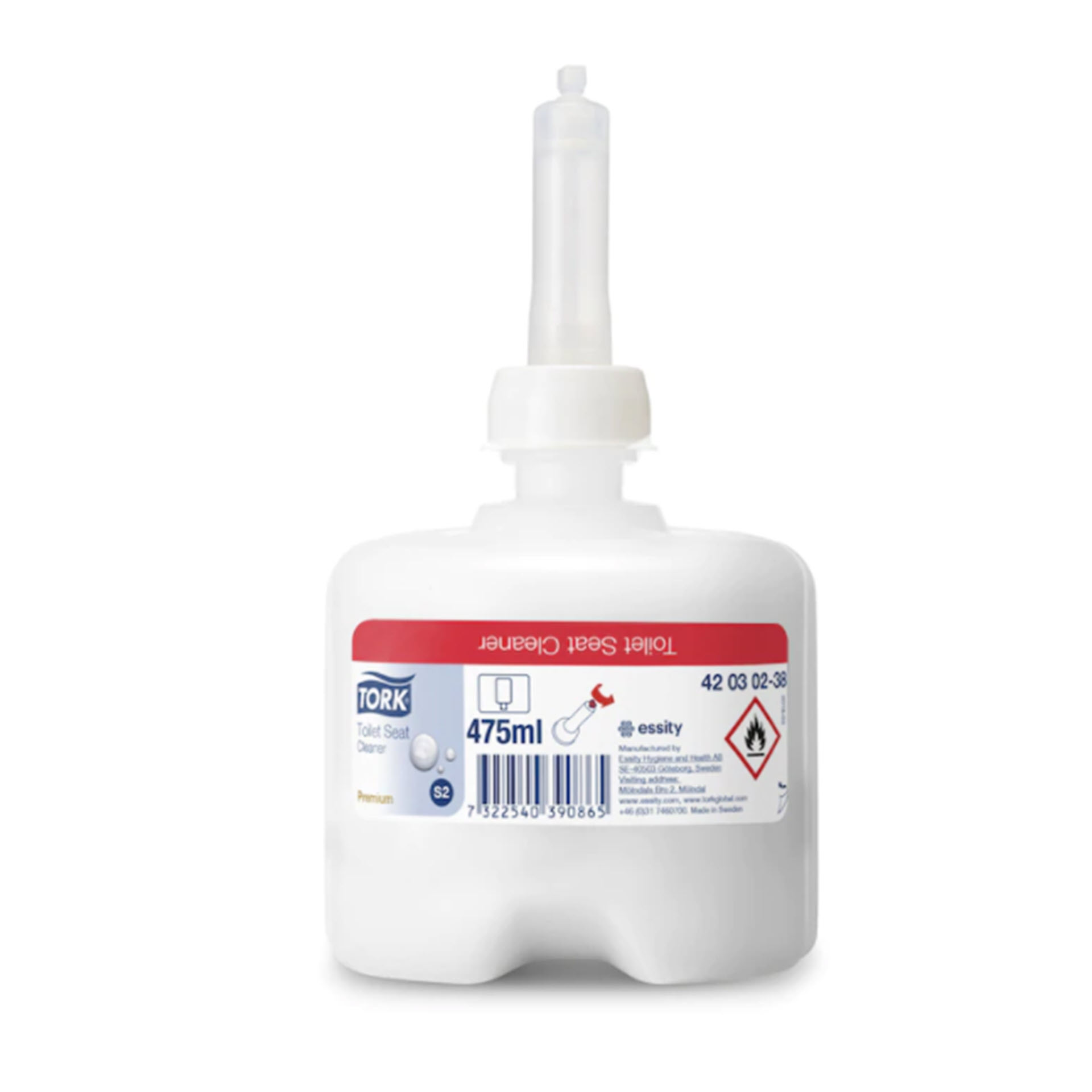 Tork S2 Premium Toilettensitzreiniger - 420302 - Karton mit 8 Flakon á 475 ml