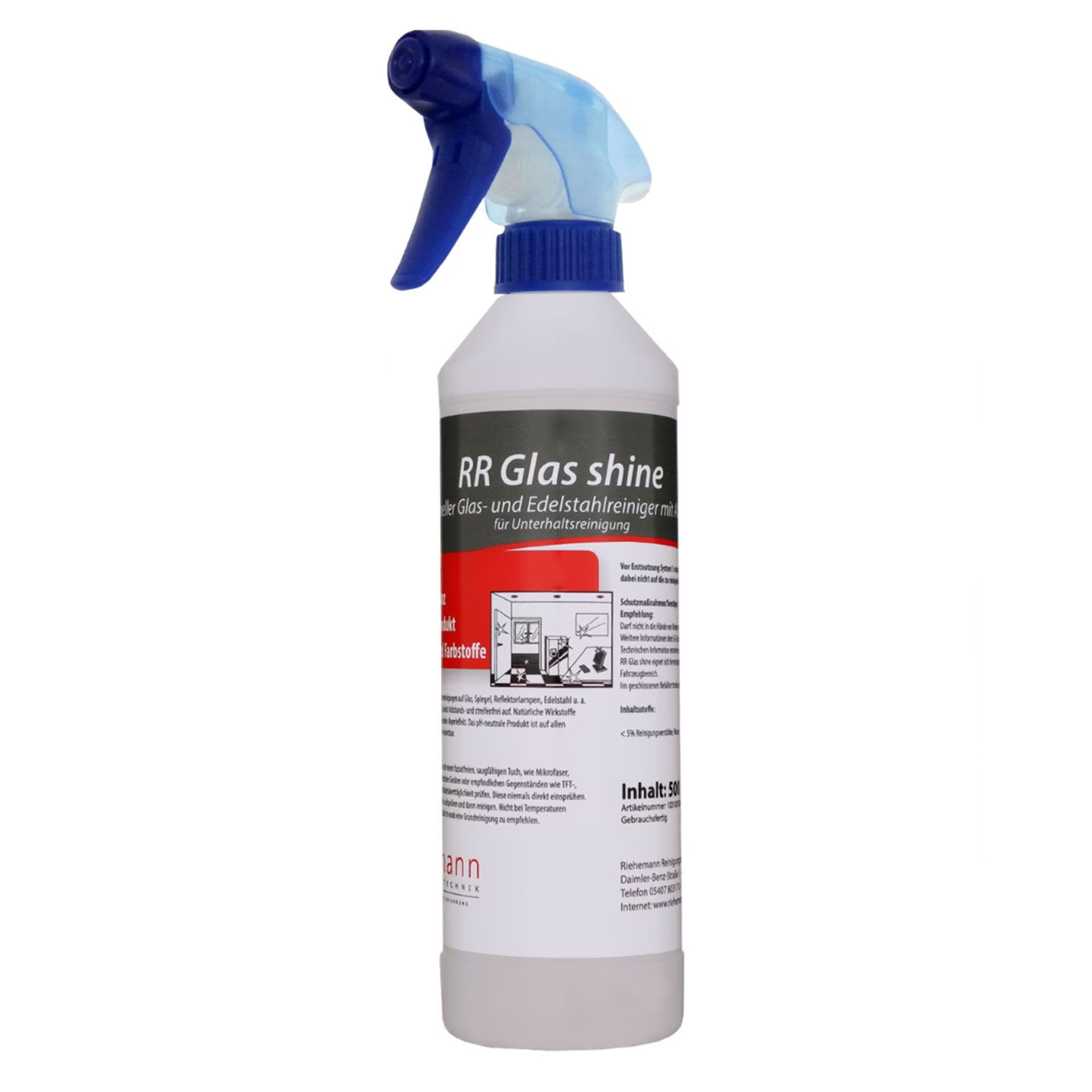 RR Glas shine - tensidfreier Glas- und Edelstahlreiniger - 500 ml Sprühflasche
