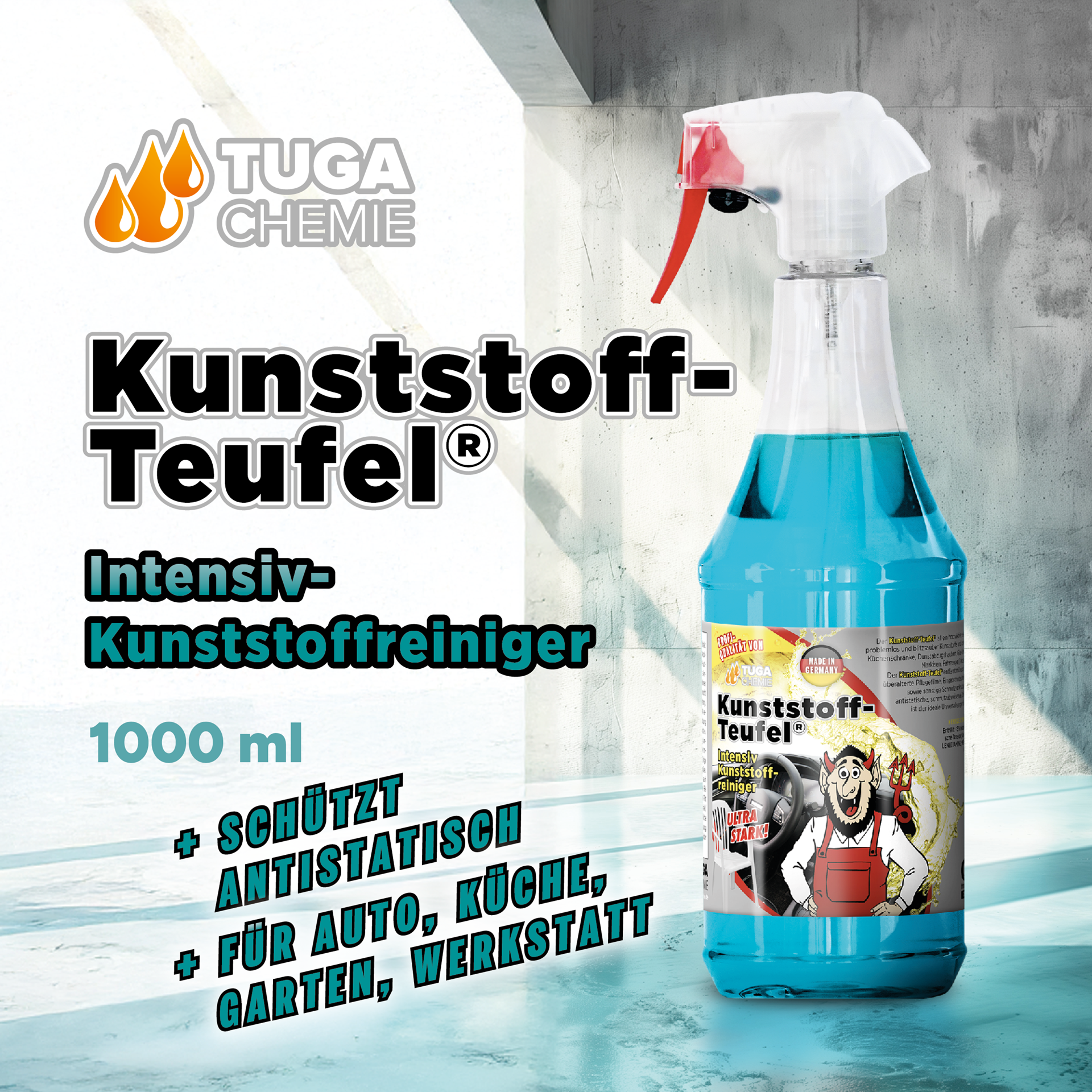 TUGA Chemie Kunststoff-Teufel® Universalreiniger – 1 L / 5 L
