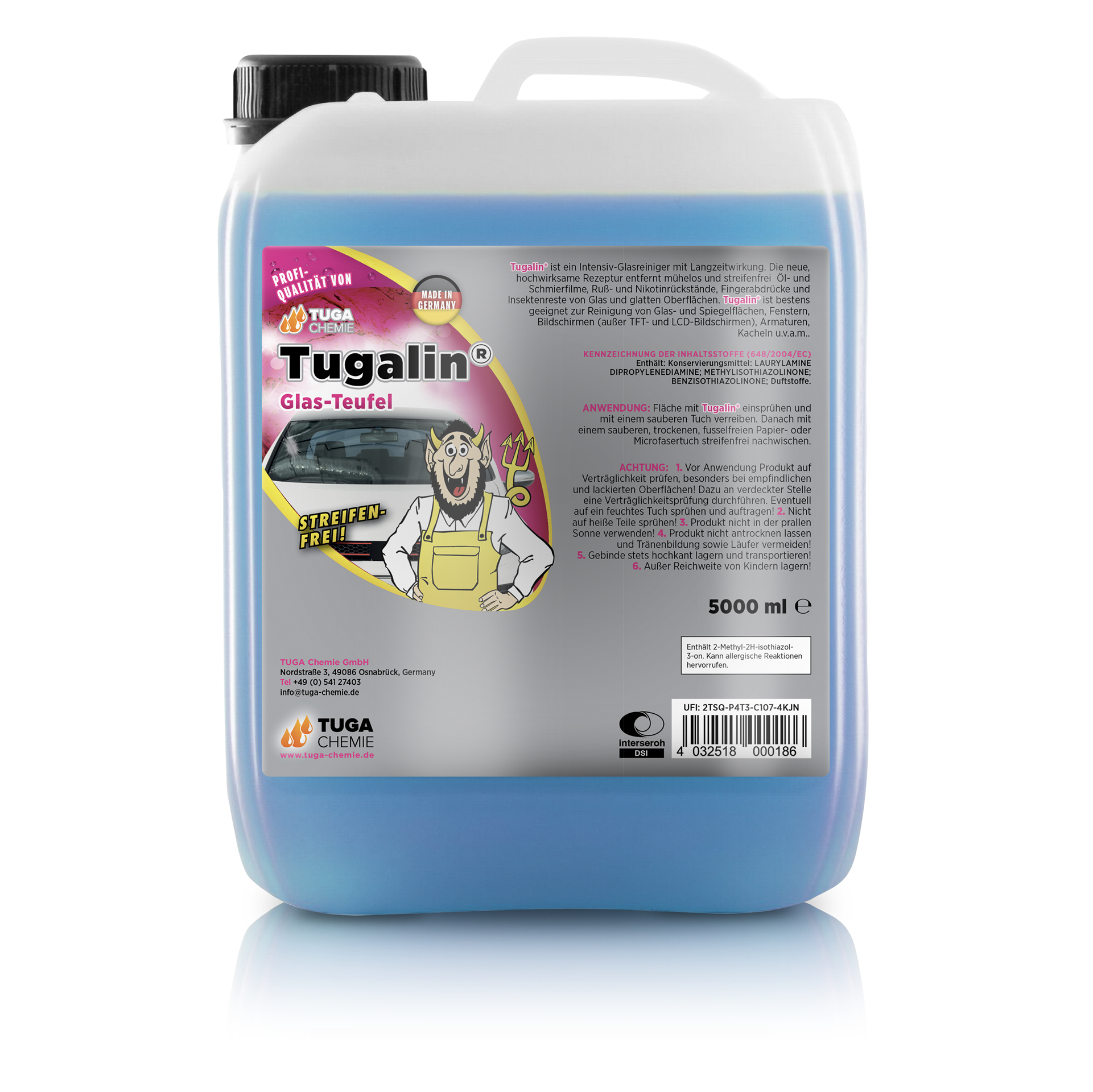 TUGA Chemie Tugalin® Glasreiniger 5 Liter Kanister