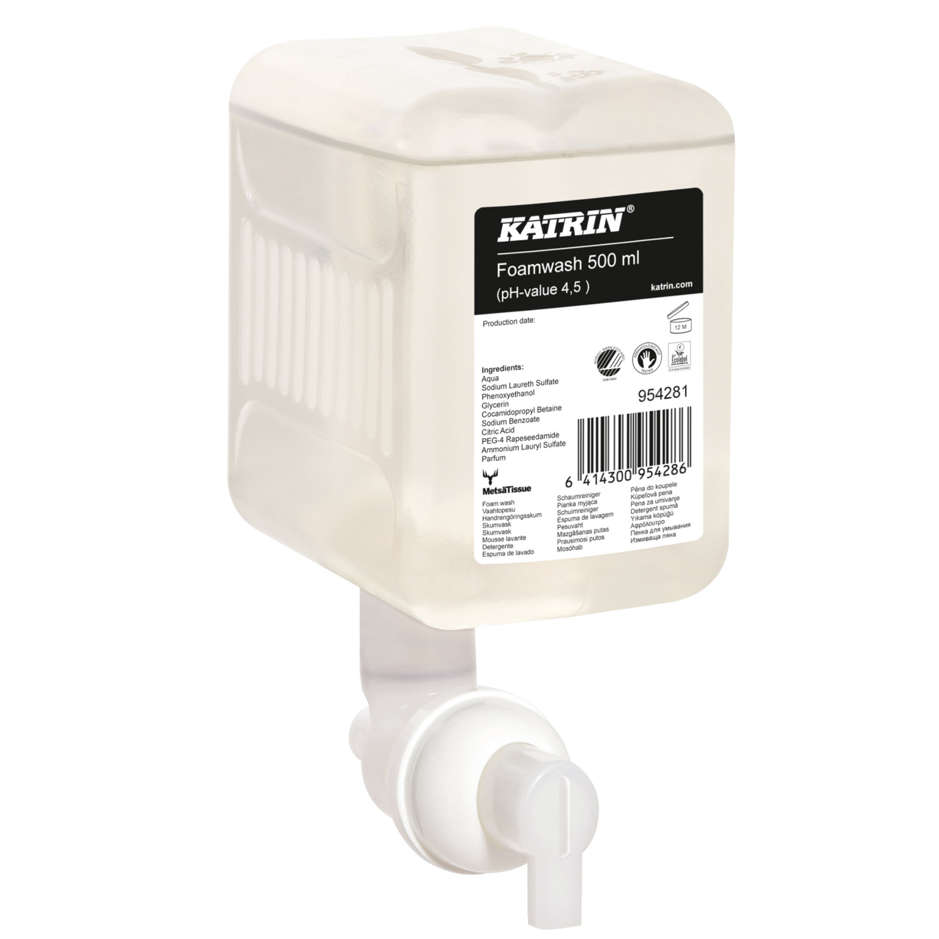 Katrin Handwaschschaum / Schaumseife 500 ml Patronen Foamwash - Karton mit 12 Patronen - 954281