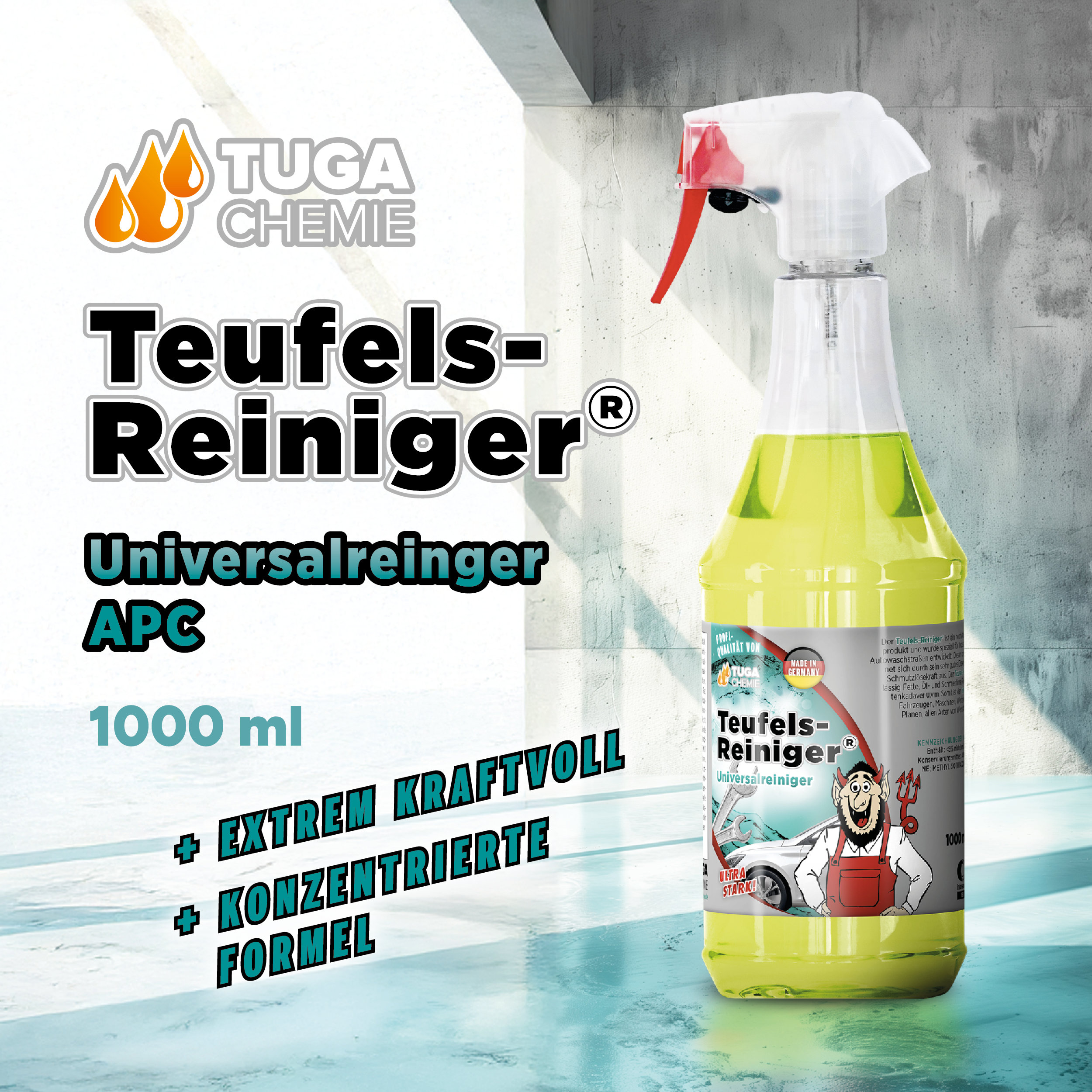 TUGA Chemie Teufels-Reiniger® Industriereiniger / Universalreiniger – 1 L / 5 L