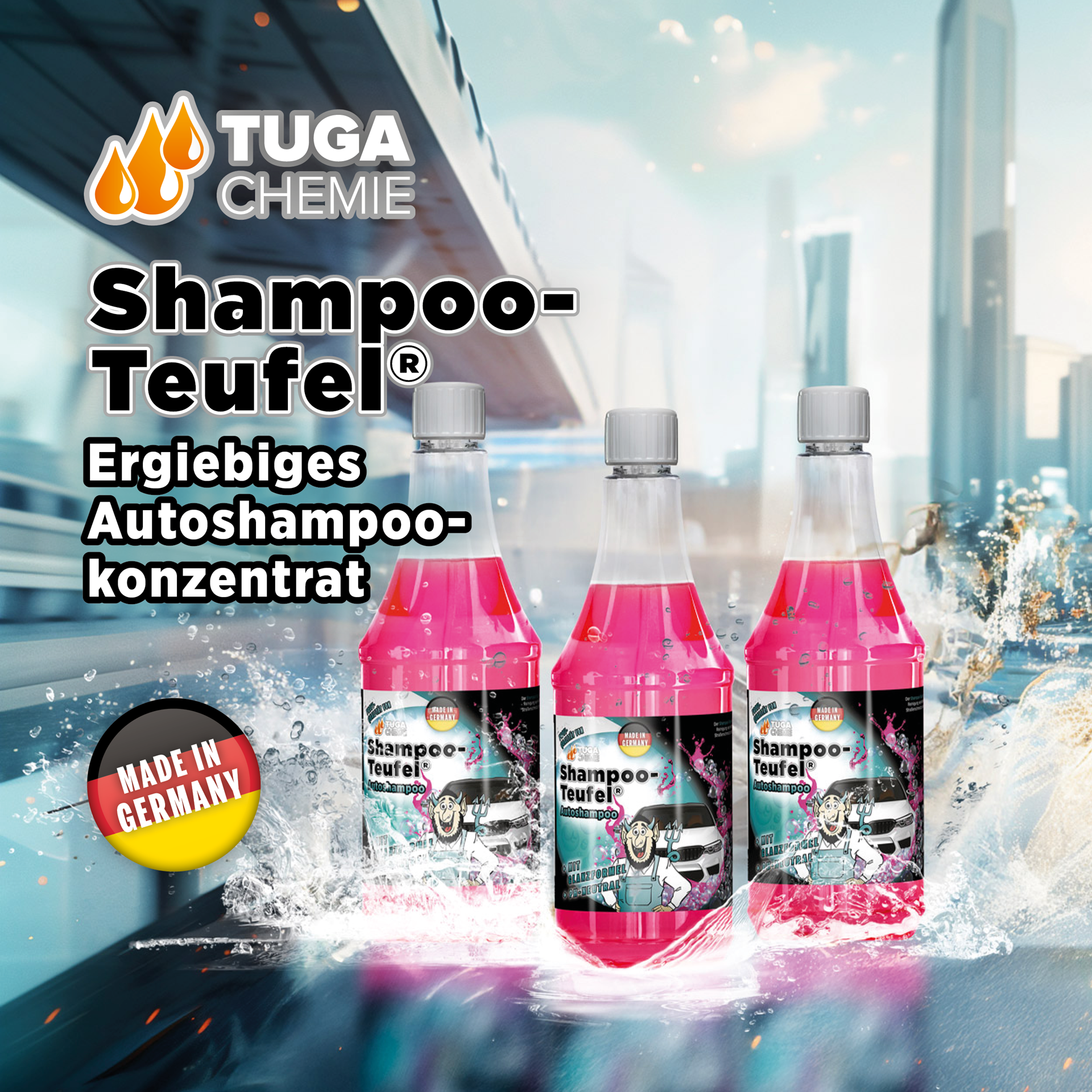 TUGA Shampoo-Teufel® pH-neutrales Autoshampoo mit Glanzformel