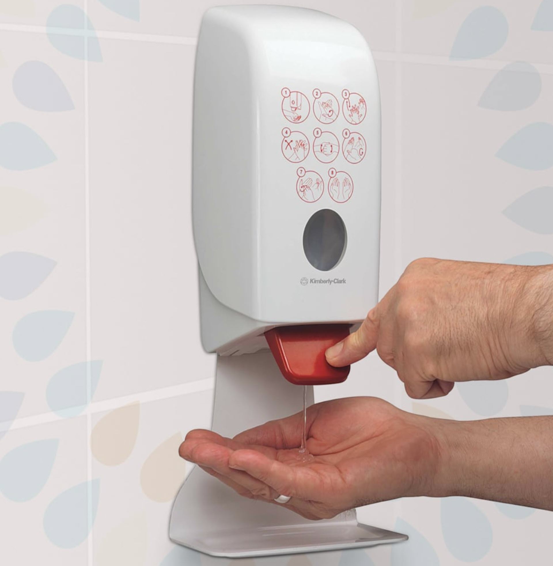 KCP Aquarius™ Spender für Handdesinfektionsmittel 7124 - Kunststoff weiß 1 Liter