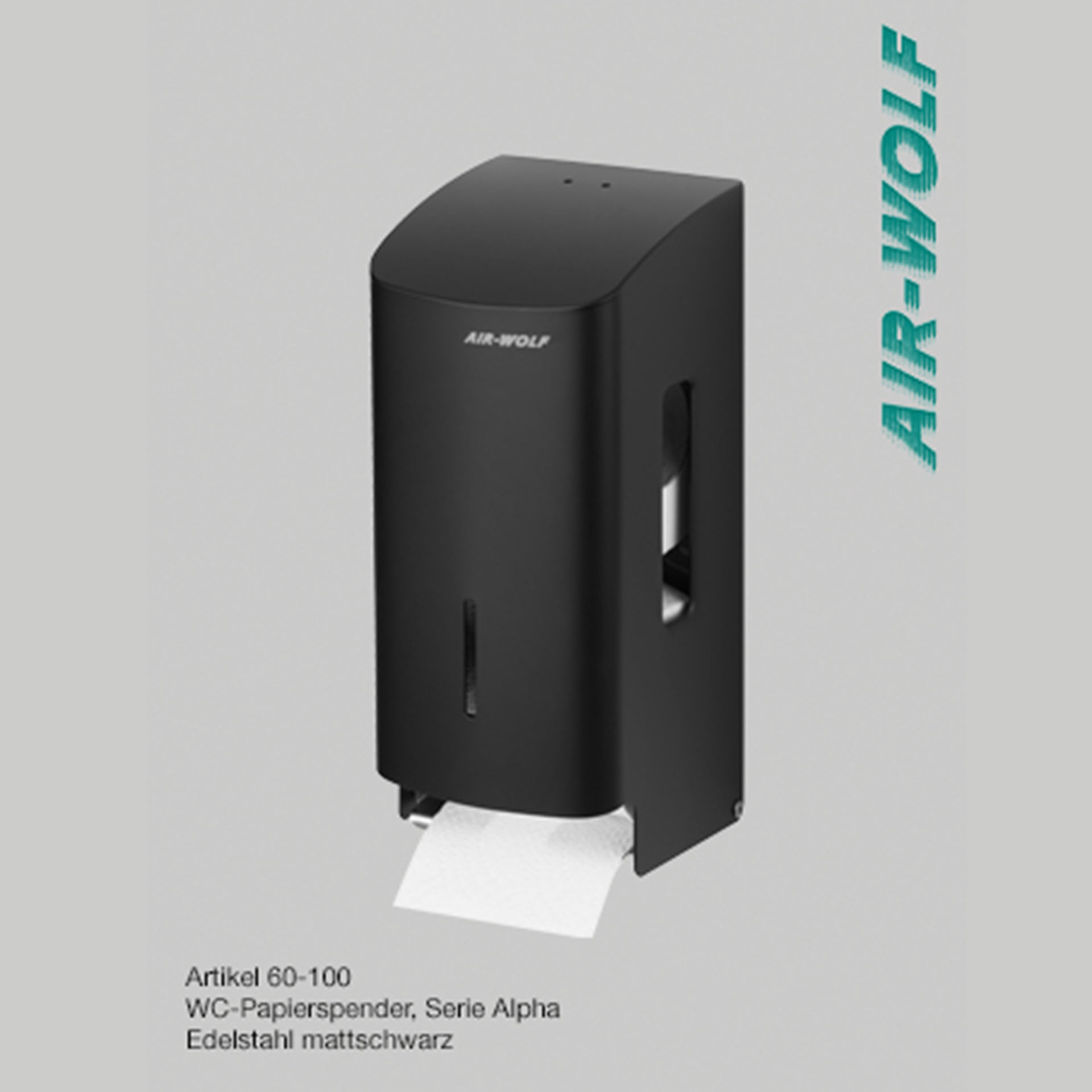 Air-Wolf WC-Papierspender Edelstahl - Serie "Alpha" - für 2 Haushaltsrollen Air-Wolf WC-Papierspender Edelstahl - Serie "Alpha" - für 2 Haushaltsrollen