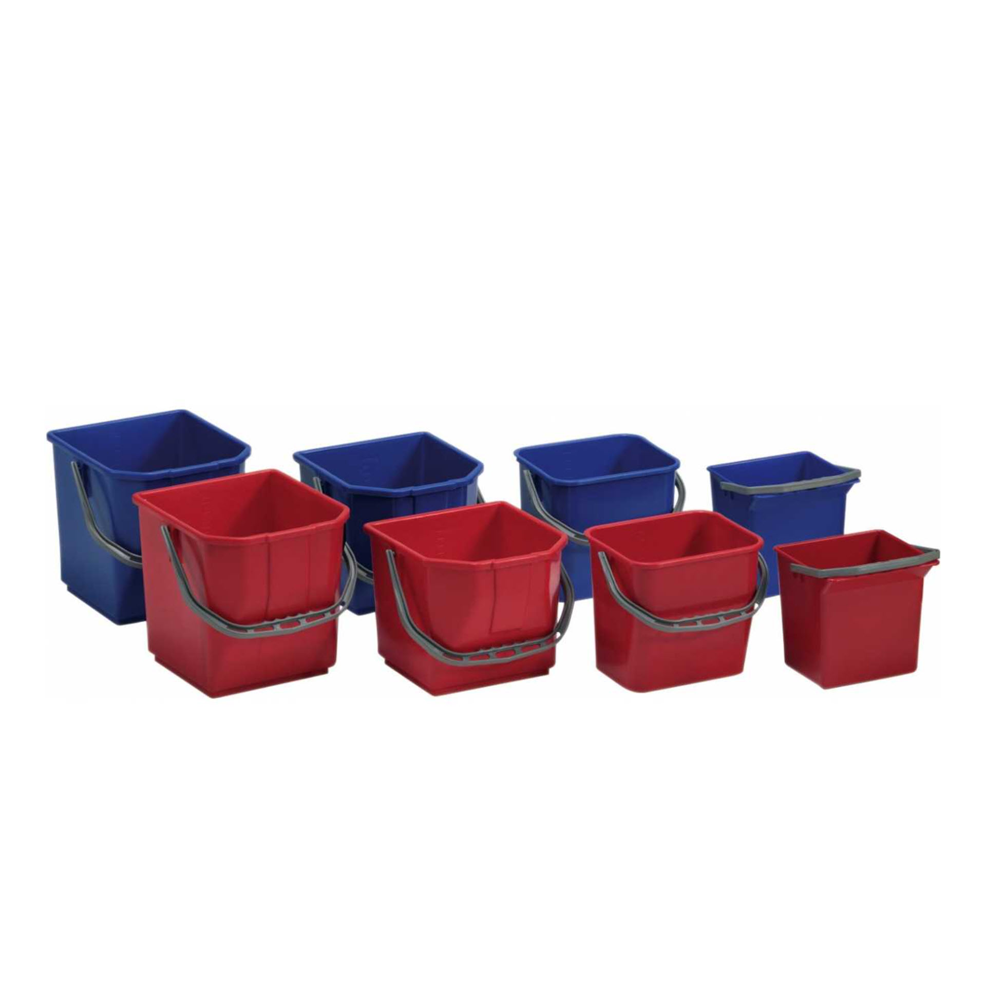 TTS Kunststoffeimer / Putzeimer 15 Liter - Blau / Rot