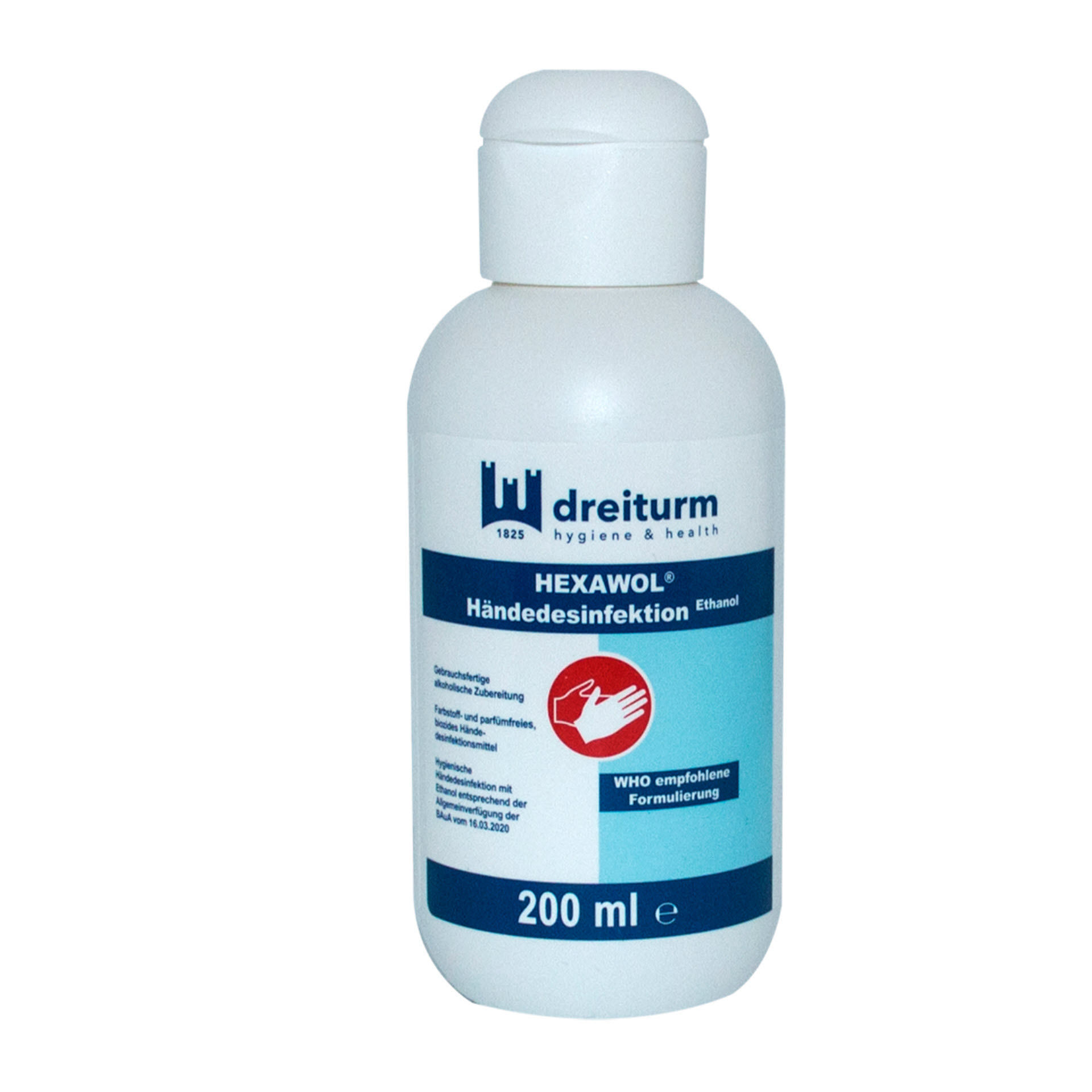 Dreiturm HEXAWOL Händedesinfektion Ethanol 200 ml Flasche