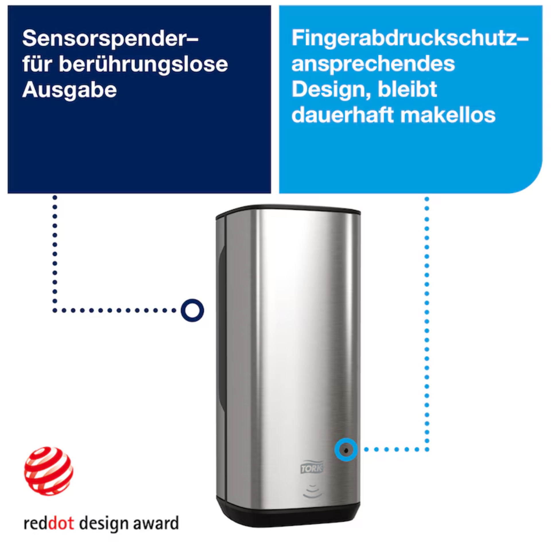 * Tork S4 Sensorspender für Schaumseife – mit Intuition™ Sensor 460009 - Edelstahl