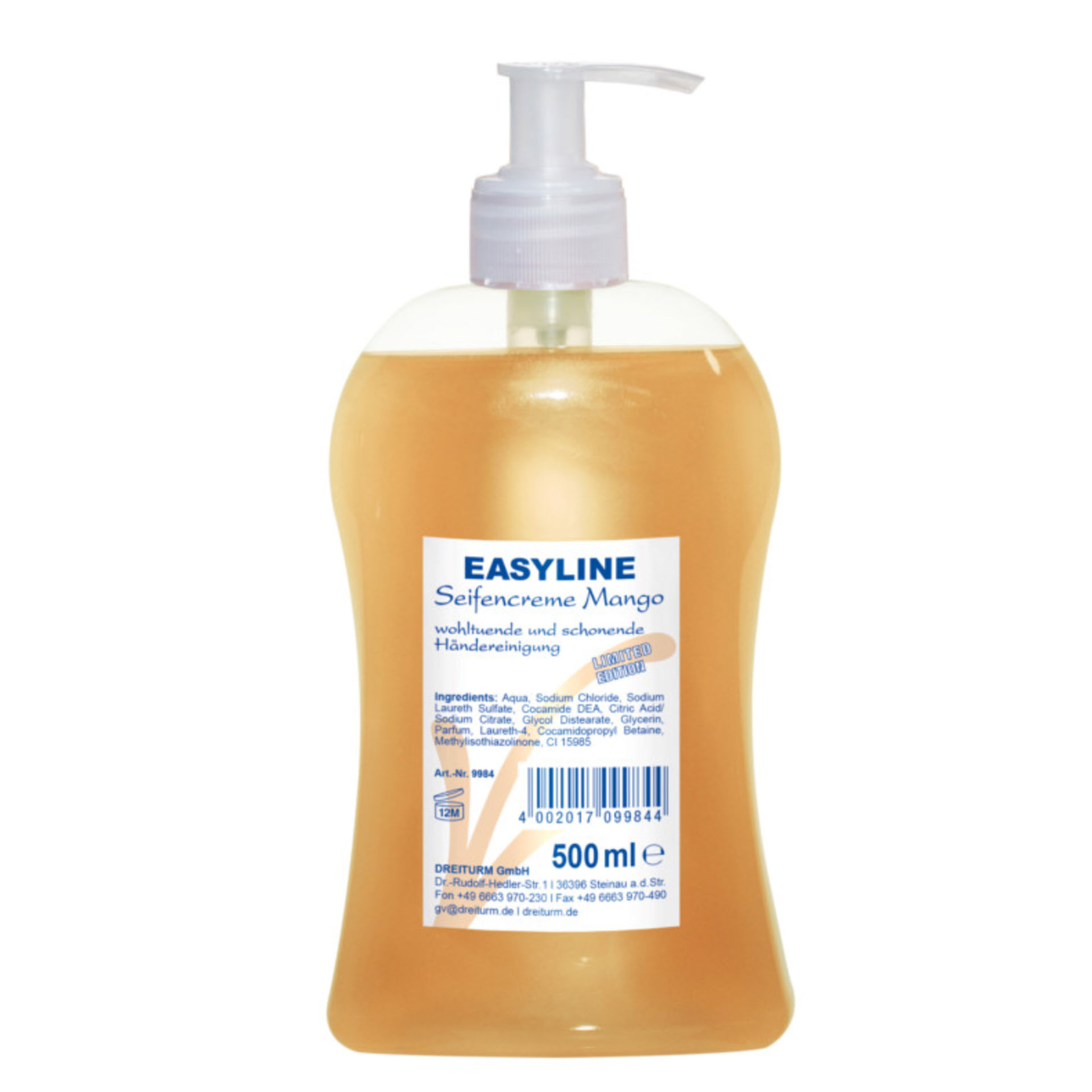 Dreiturm Easyline Seifencreme Mango mit Dispenser 500 ml 