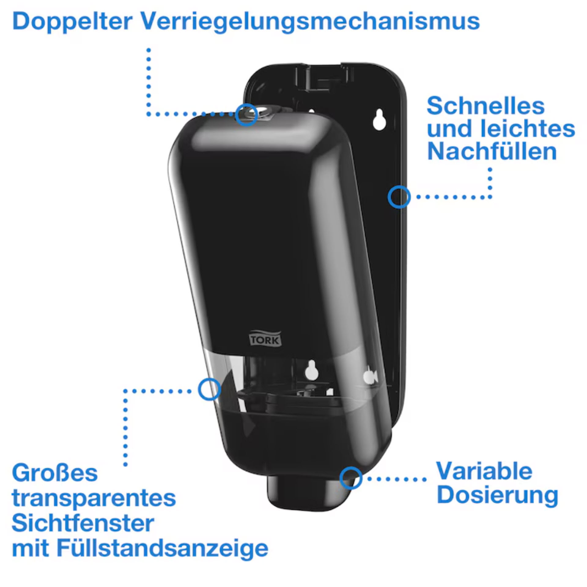 * Tork Spender für Seifen und Händedesinfektionsmittel Schwarz S4 - 564508